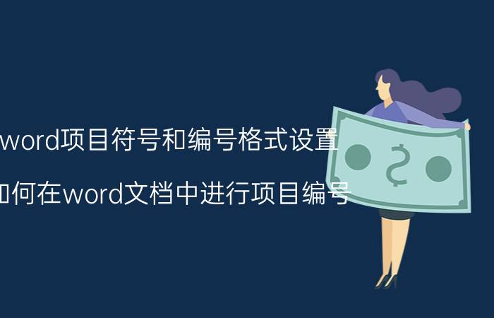 word项目符号和编号格式设置 如何在word文档中进行项目编号？